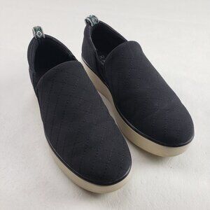 Traq Alegria Mindy Slip On Shoe Womens 7-7.5 37 Black Quilted Casual Sneaker